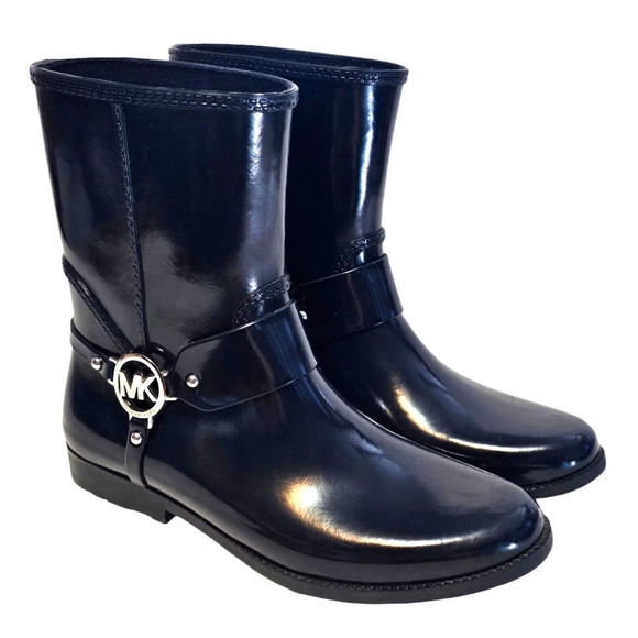 MICHAEL Michael Kors Shoes - Michael Kors Waterproof  Womens Fulton Harness Navy Blue Rain Boots Size…
